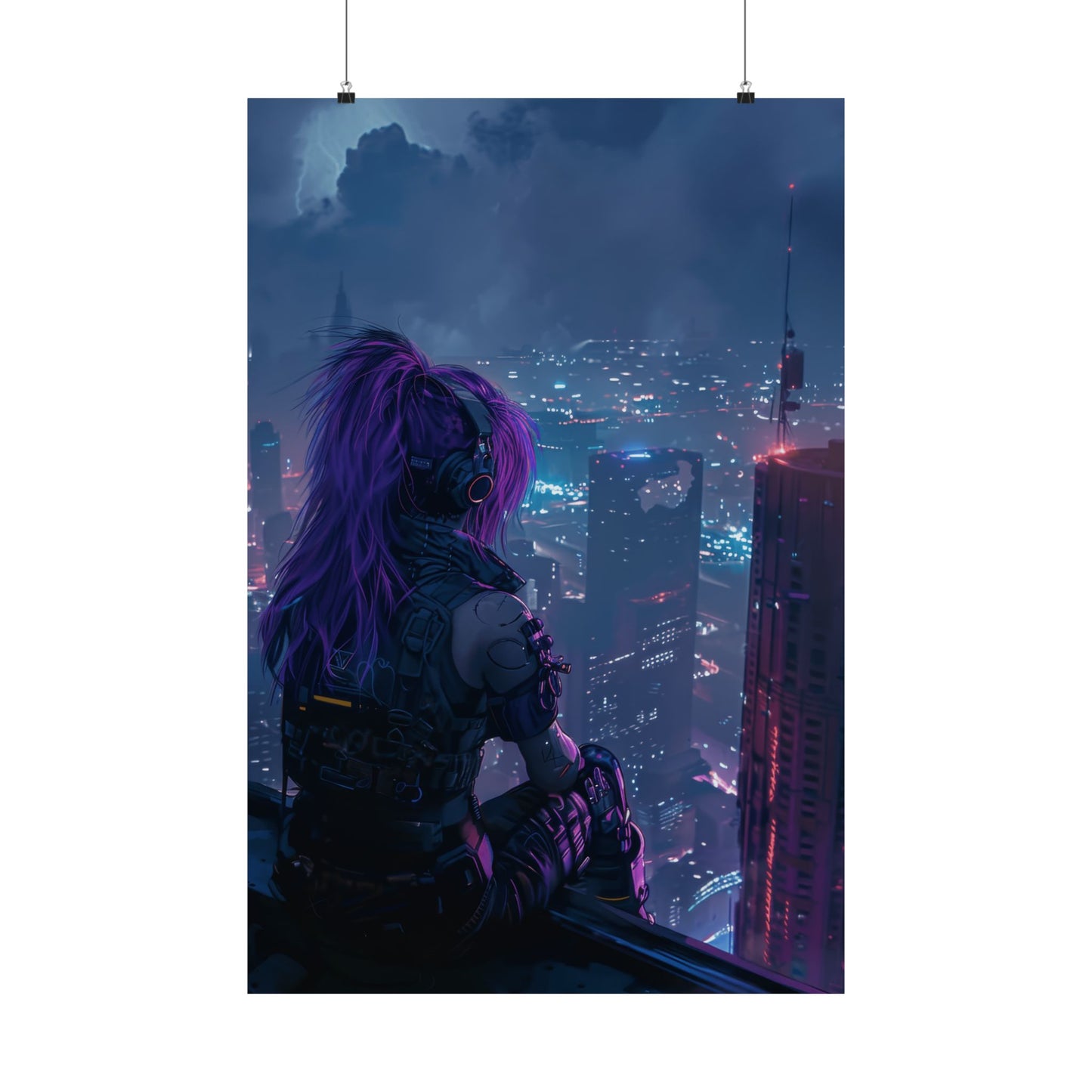 Observer Above the Cybercity Posters