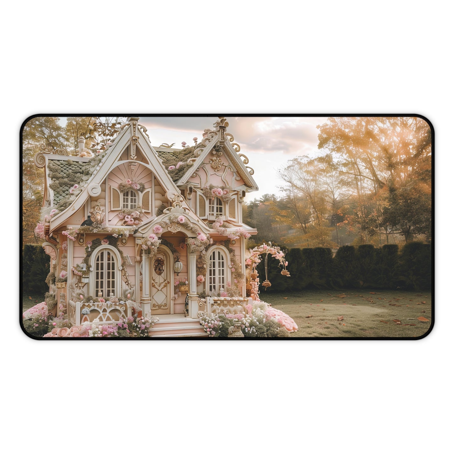 Enchanted Blossom Cottage Desk Mat