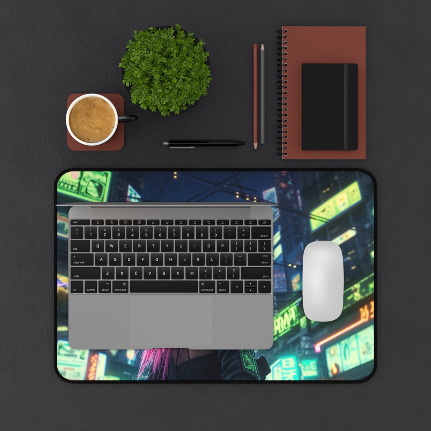 Neon Dreamscape Desk Mat