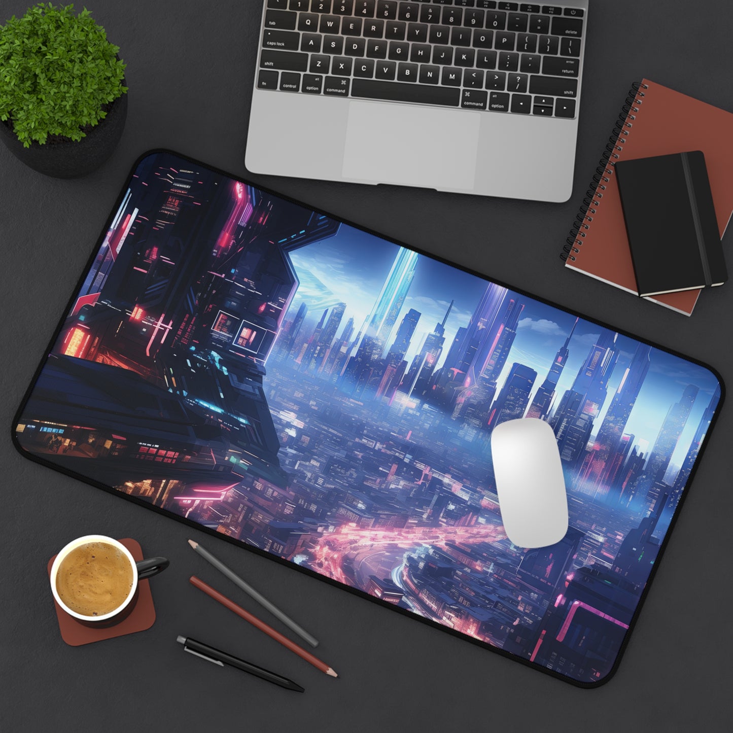 Synthetic Skylines Desk Mat