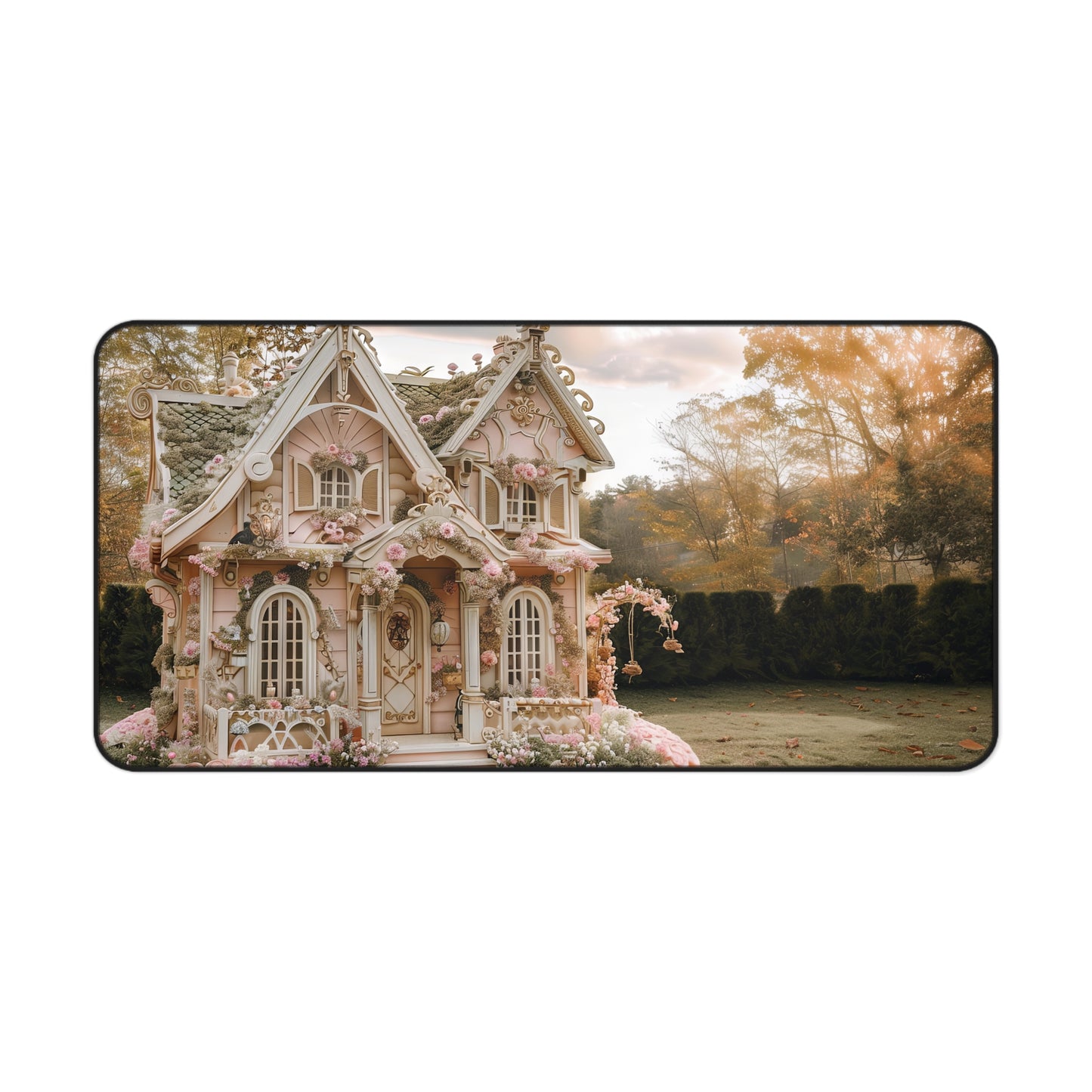 Enchanted Blossom Cottage Desk Mat