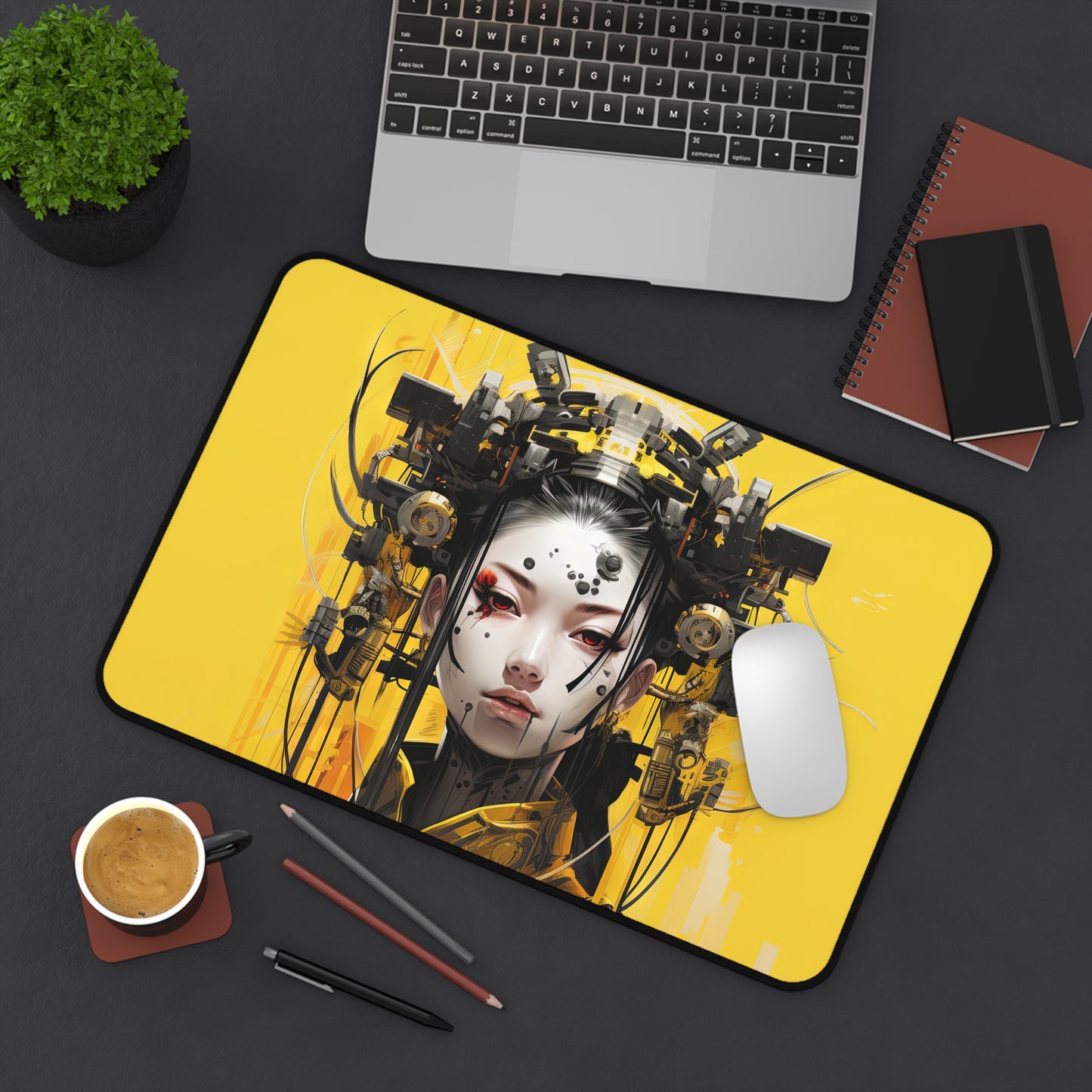 芸者 Lady in Yellow Desk Mat