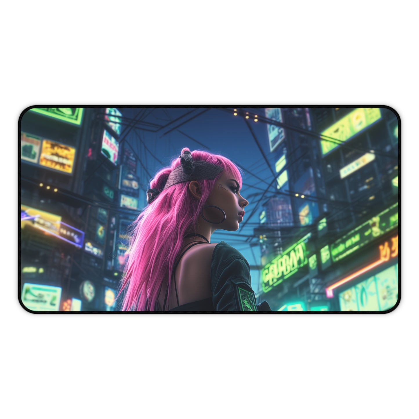 Neon Dreamscape Desk Mat