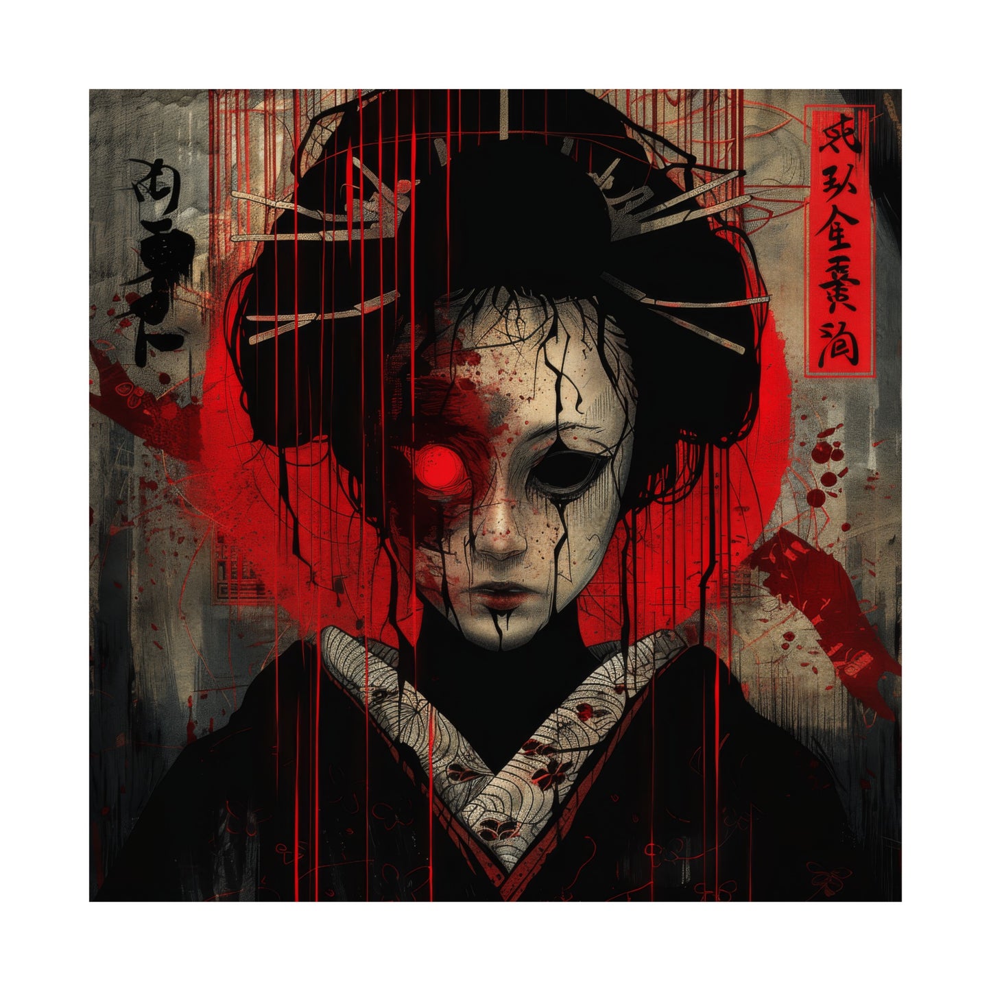 Haunting Geisha of Shadows Posters