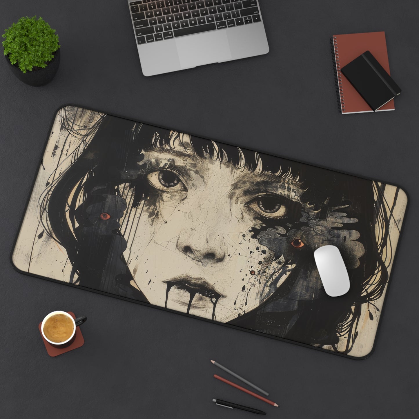 Haunting Eyes Desk Mat