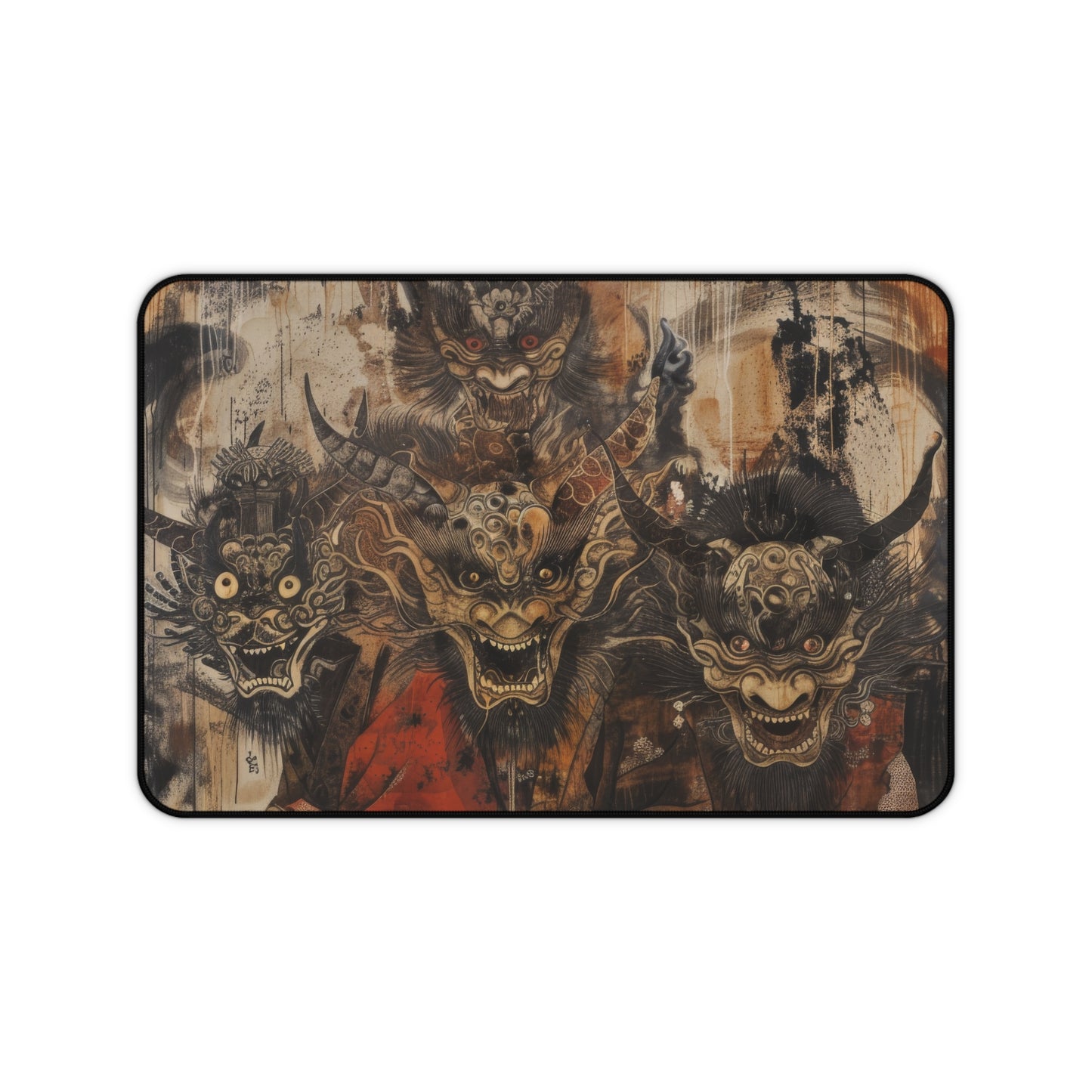 Demon Masks of the Underworld Desk Mat