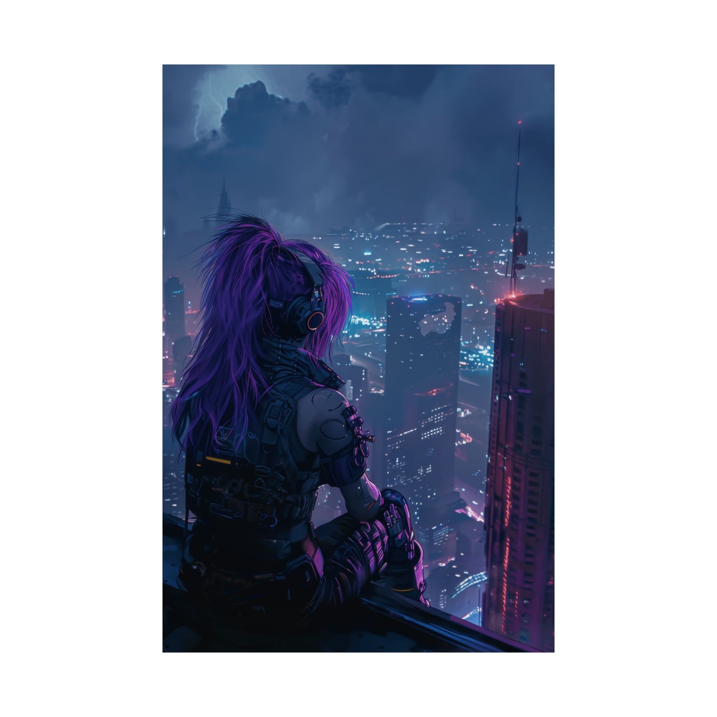 Observer Above the Cybercity Posters