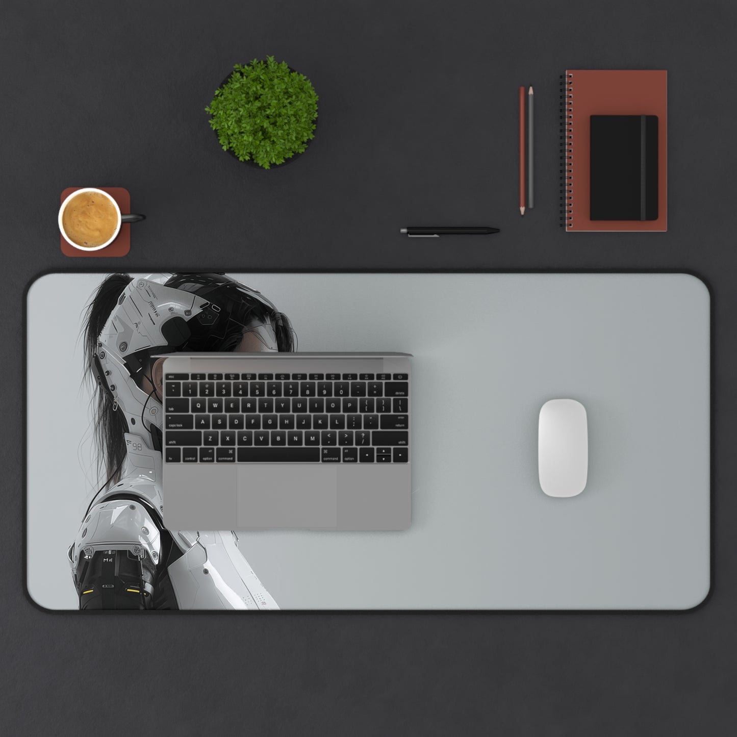 Futuristic Serenity Desk Mat