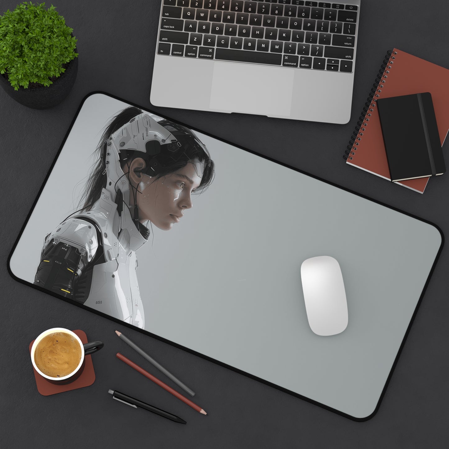 Futuristic Serenity Desk Mat