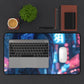 Neon Rain Desk Mat