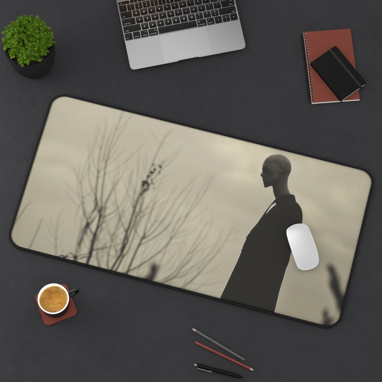 The Silent Watcher Desk Mat