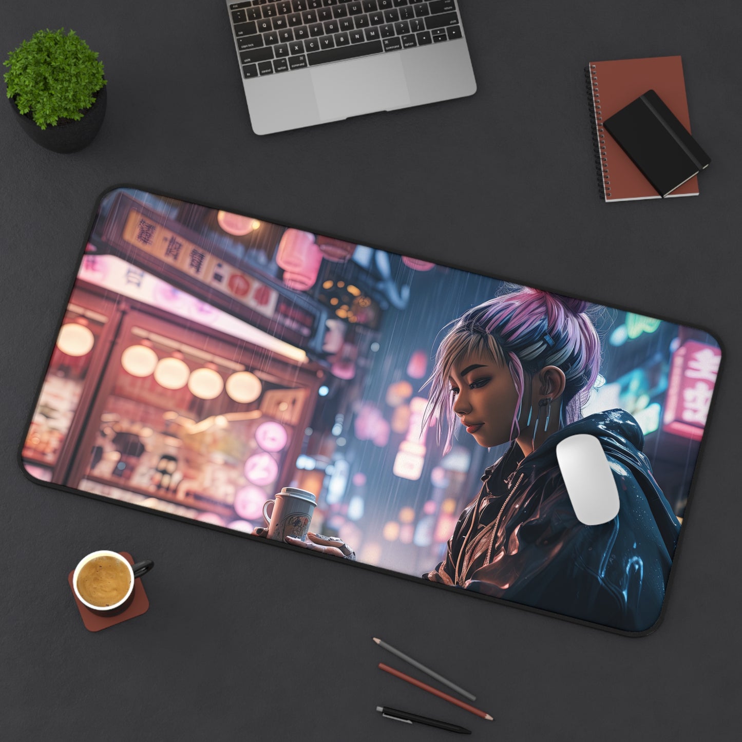 Neon Tea Time Mouse Pad