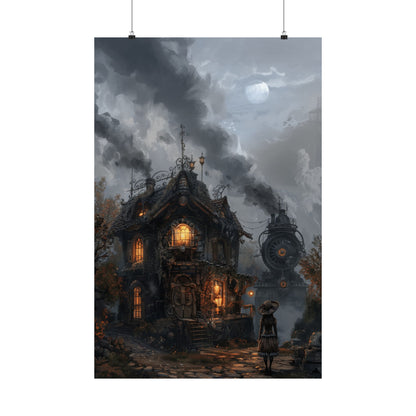 Moonlit Cog Cottage Poster