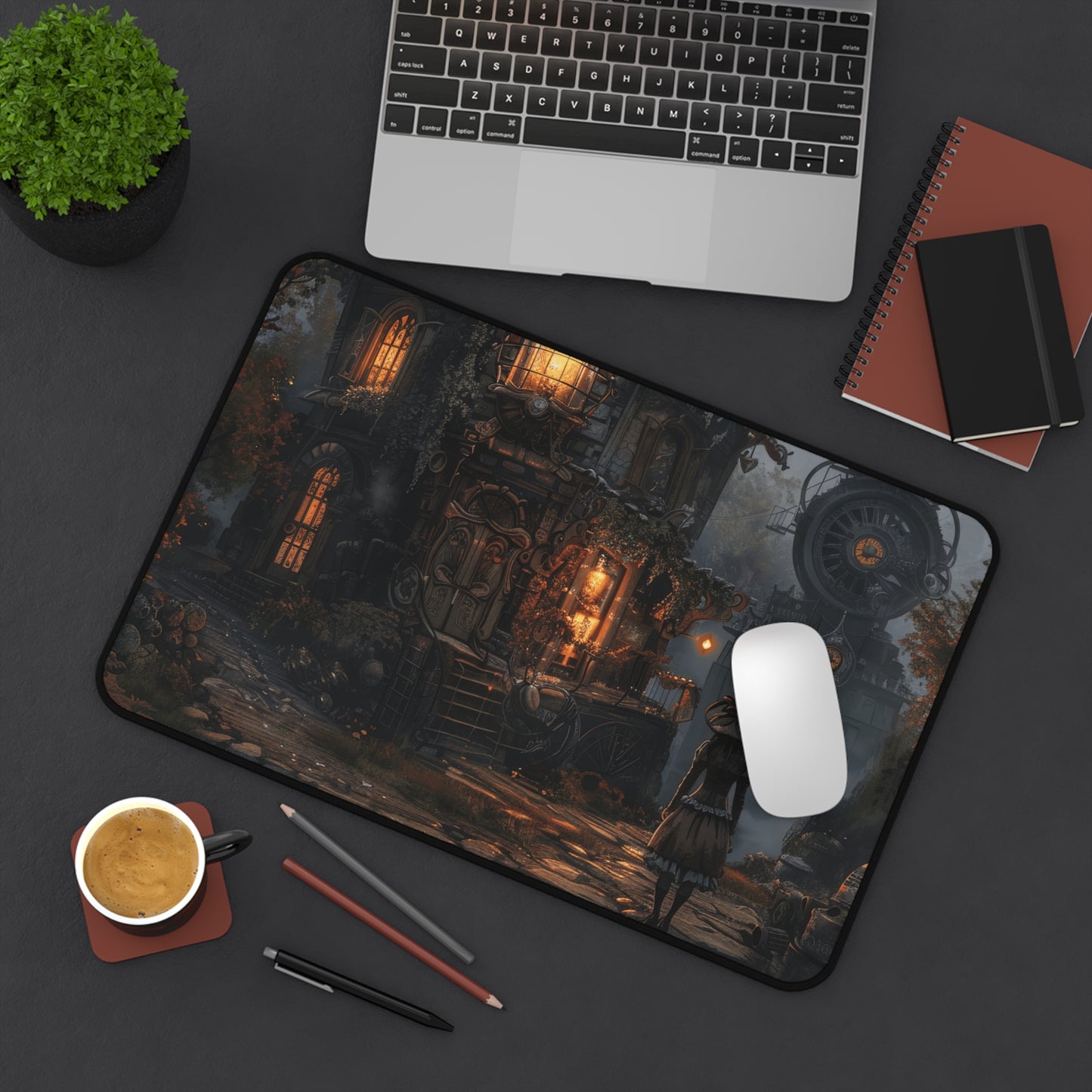 Moonlit Cog Cottage Desk Mat