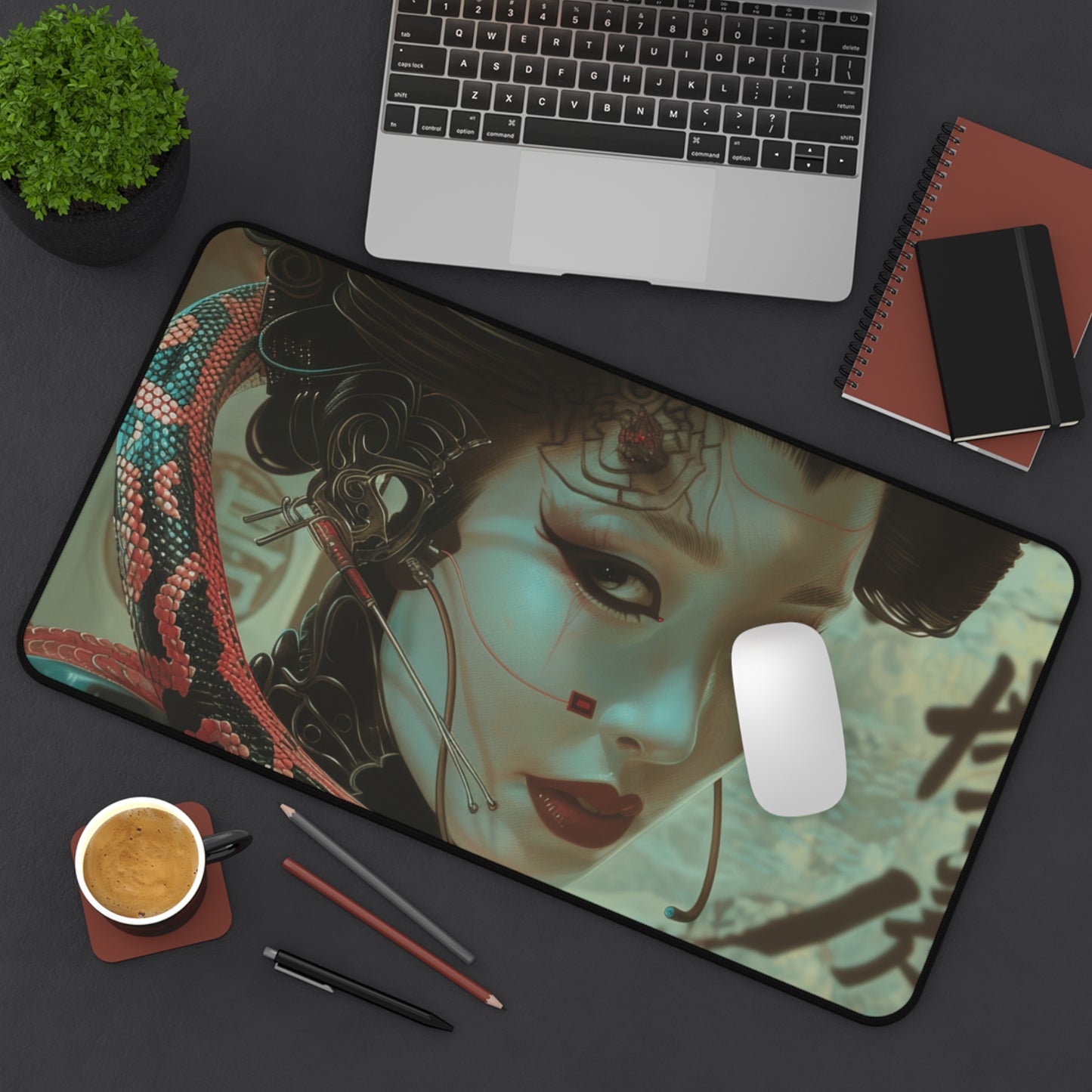 Cyber Geisha’s Embrace Desk Mat