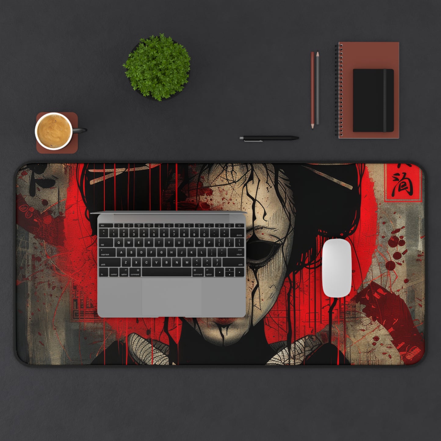 Haunting Geisha of Shadows Desk Mat