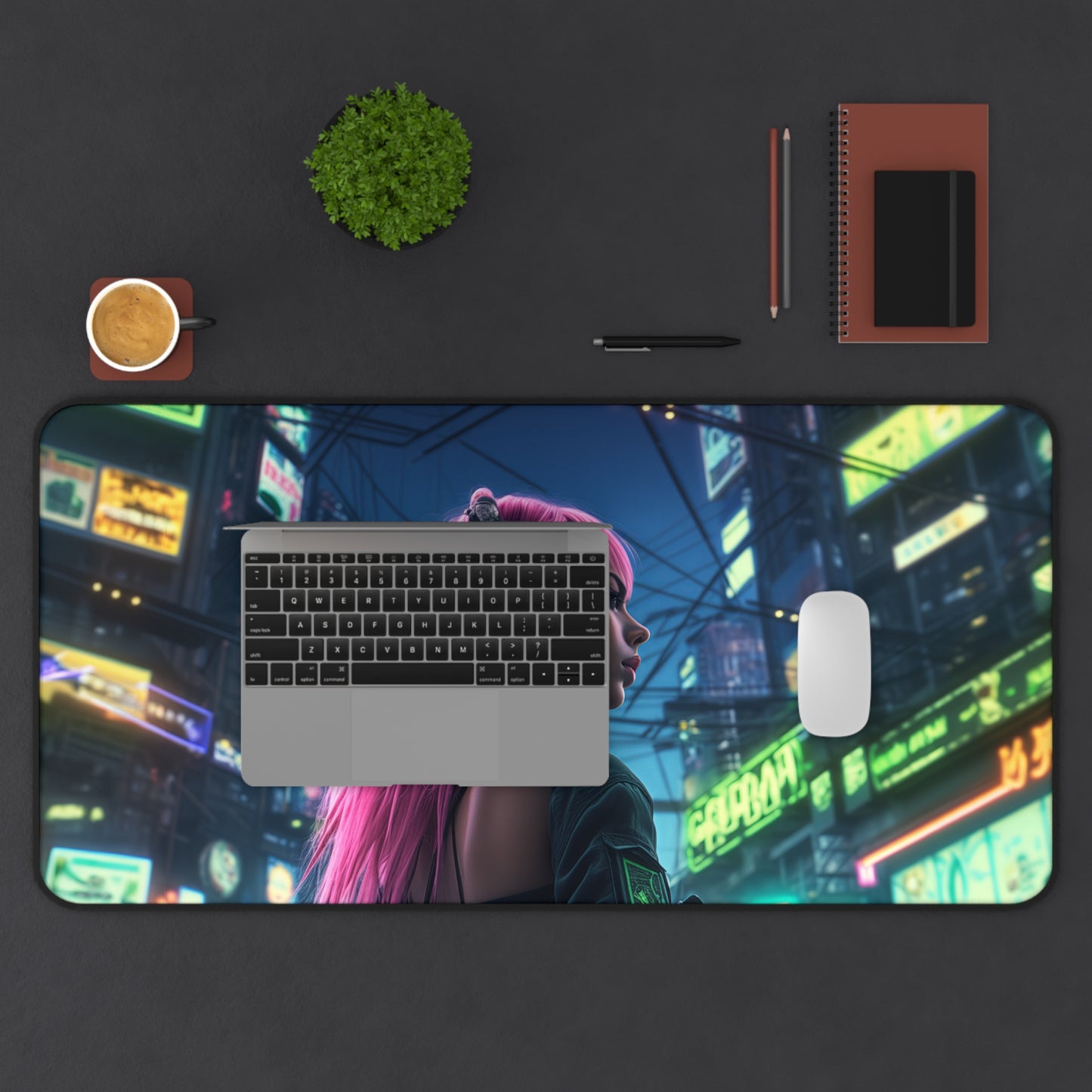 Neon Dreamscape Desk Mat