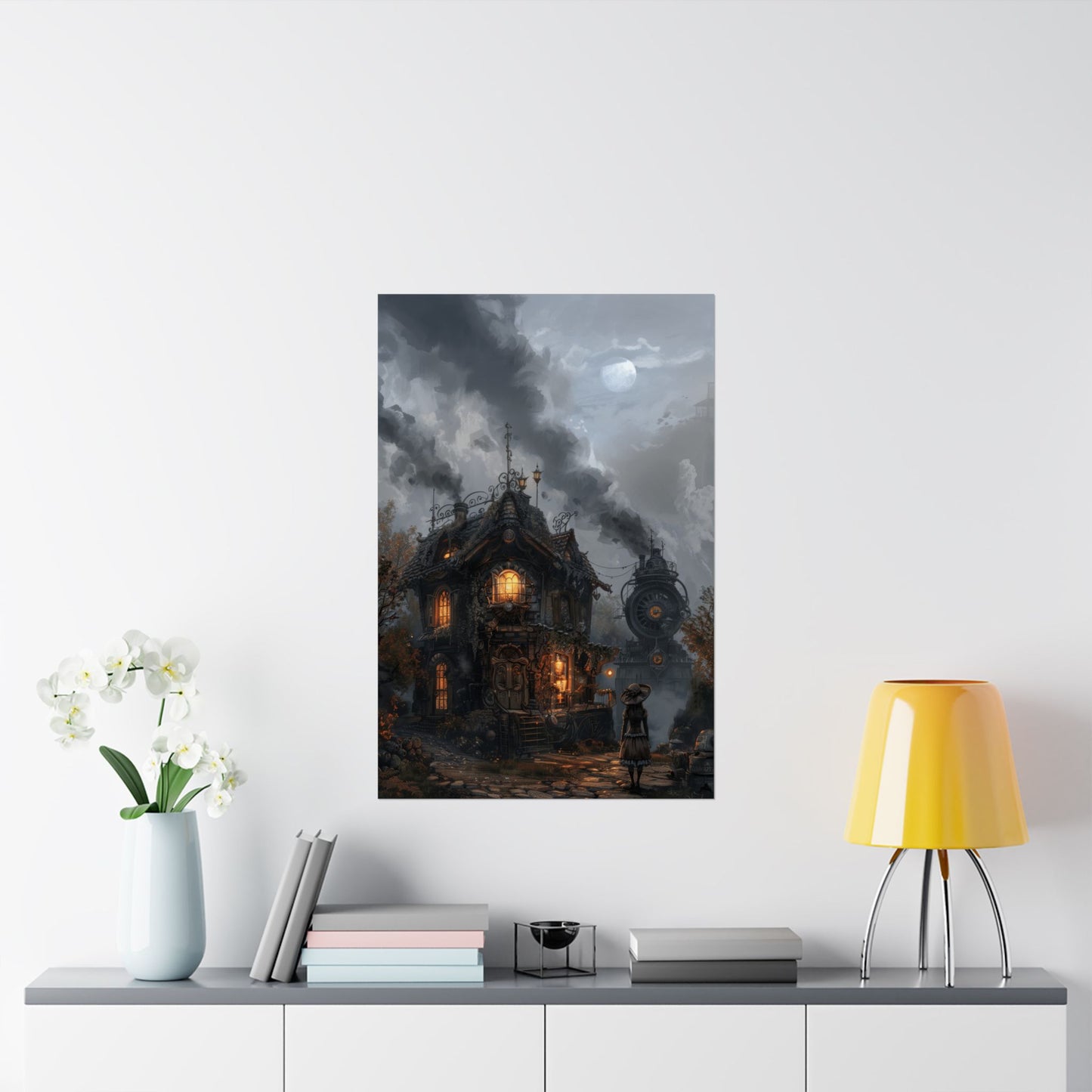 Moonlit Cog Cottage Poster