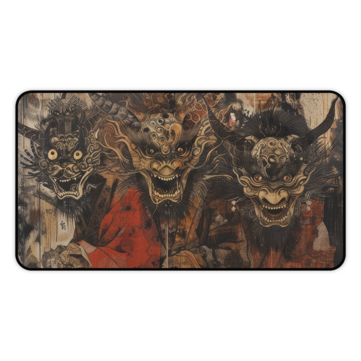 Demon Masks of the Underworld Desk Mat