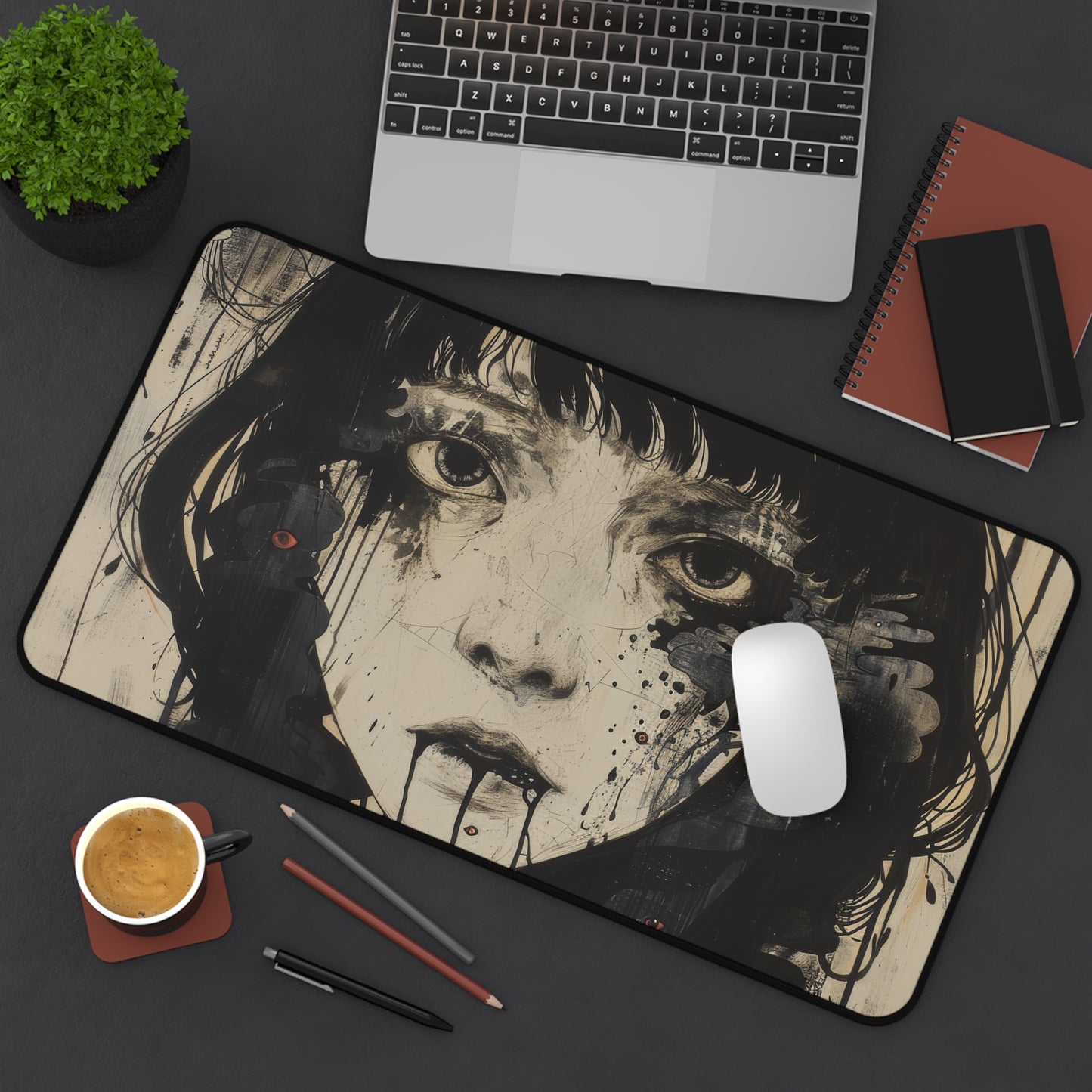 Haunting Eyes Desk Mat