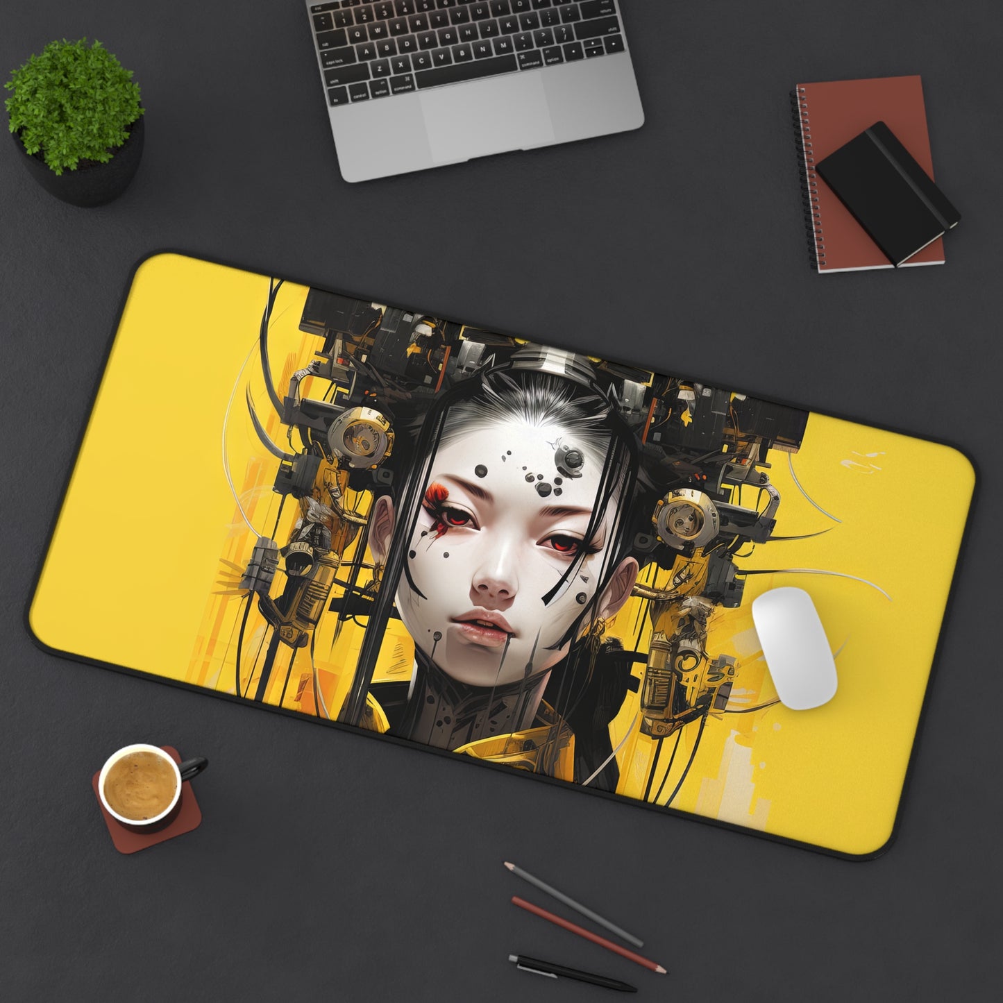 芸者 Lady in Yellow Desk Mat