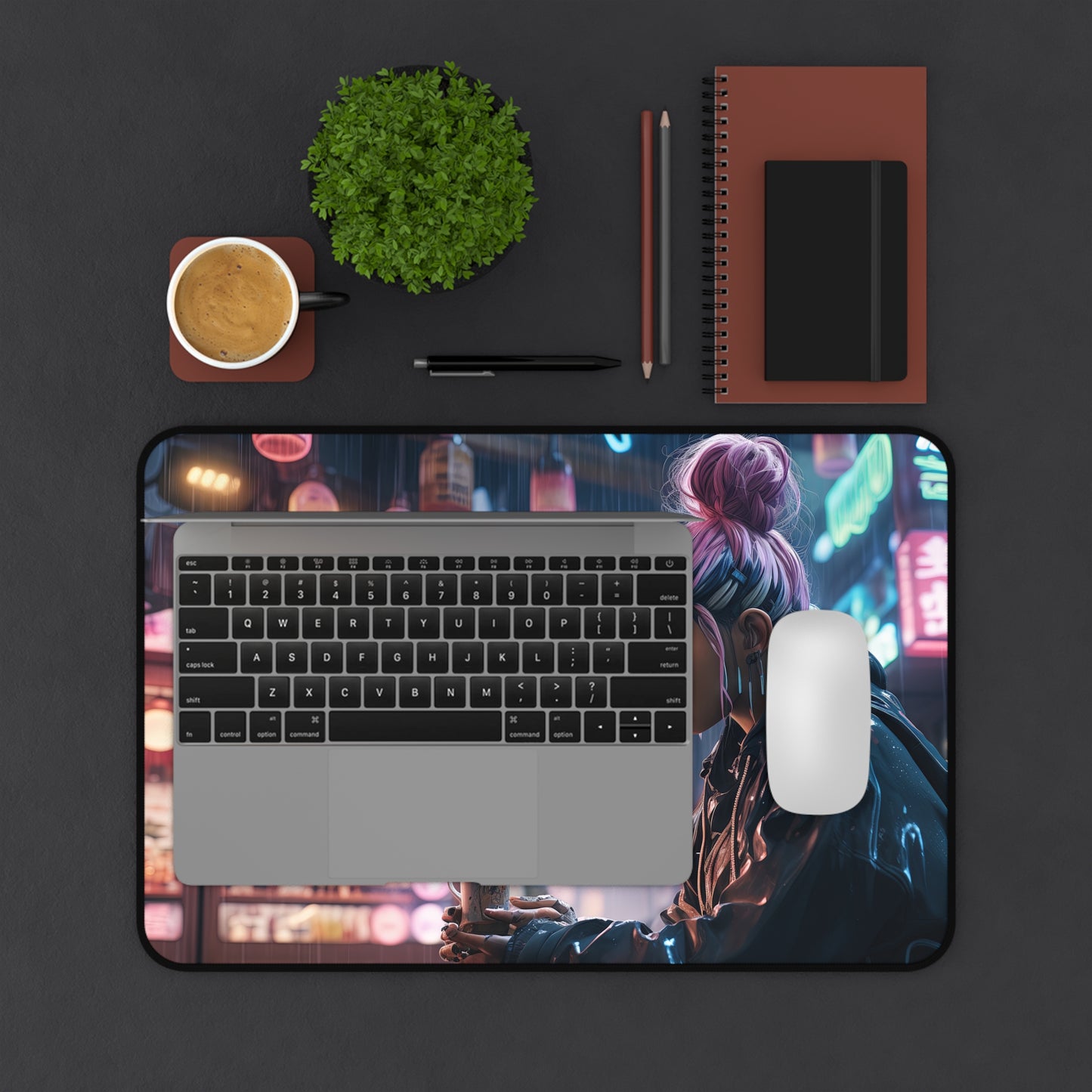 Neon Tea Time Mouse Pad