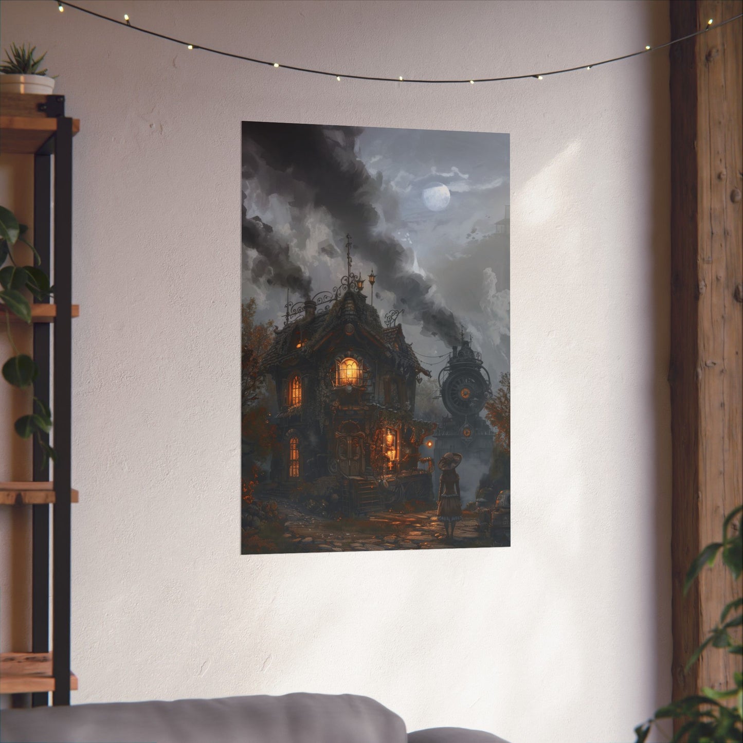 Moonlit Cog Cottage Poster